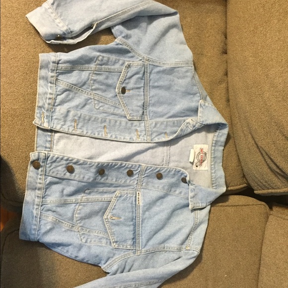 Light Blue Denim Crop Jacket