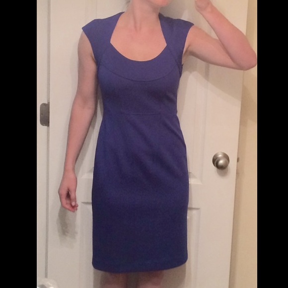 Maggy London, cobalt blue, key hole back, dress.