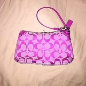 Coach Wristlet in Hot Pink