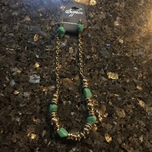 Turquoise necklace and earrings