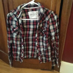 Plaid button shirt xs