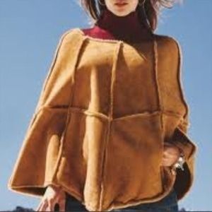 Ugg shearling poncho in chestnut