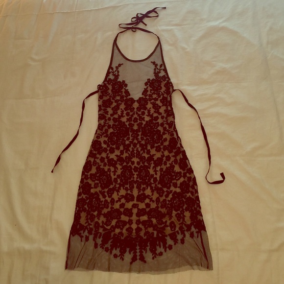 For Love & Lemons Luau Halter Dress SMALL (black)