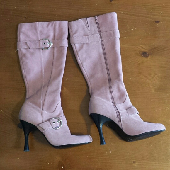 Pink Suede Boots