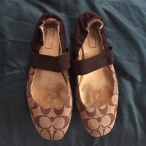 Coach signature logo ballet flats