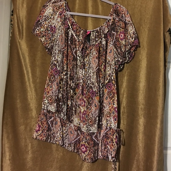 Plus Size Tribal Print Blouse