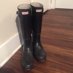 Hunter Original Tall Rain Boot, Black - Size 10