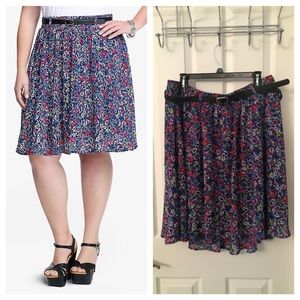 Torrid Plus Size Floral Chiffon Skater Skirt