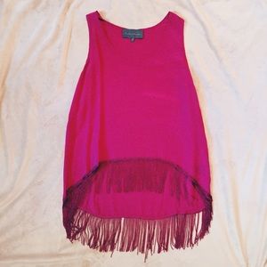 Fun magenta fringed blouse