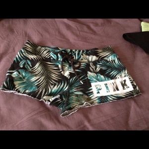 Pink Victoria secret fern pattern shorts