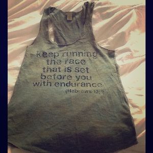 Motivational racer back workout tank.