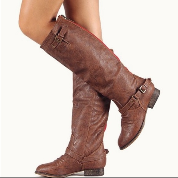 Brown riding boots
