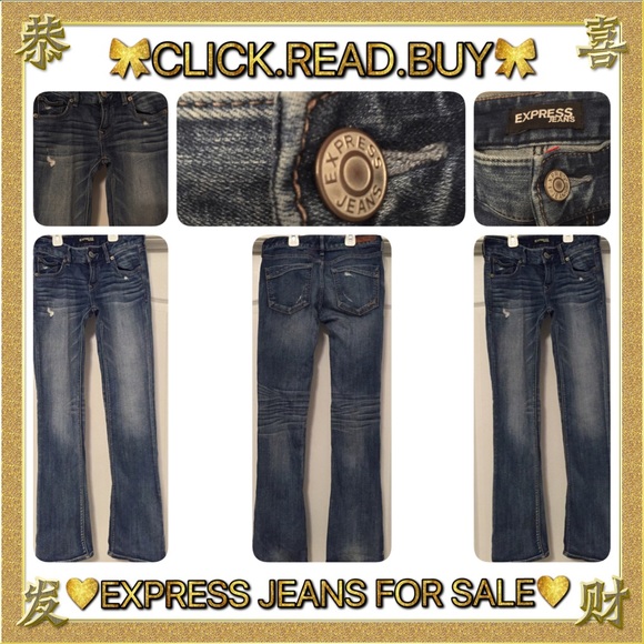 😻Dark Blue Jeans by Express Size 00 Inseam 32"😻