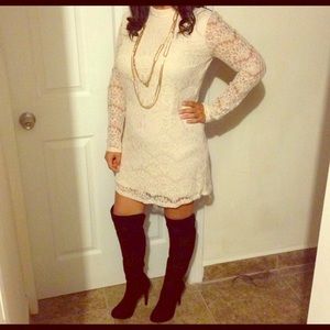 Eyelash Lace Shift Dress
