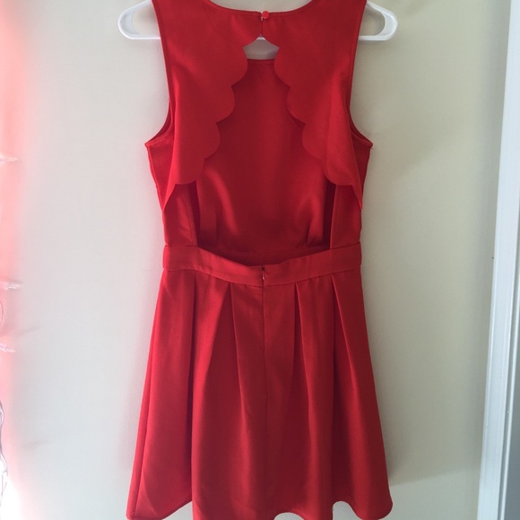 SOLD IN BUNDLE Red Open Scalloped Back Dress - Picture 3 of 4
