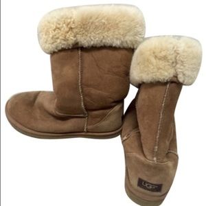 Ugg chestnut with fur lining boots