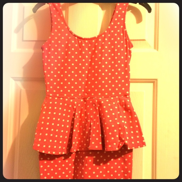 Polka Dot Peplum Dress