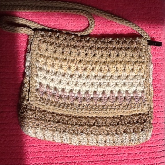 The Sak knit cream beige crossbody purse