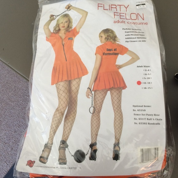 womens jail halloween costume and handcuffs