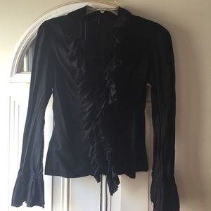 Black button down with Ruffles
