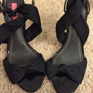Betsey Johnson wrap heels