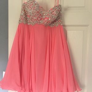 Coral cocktail dress