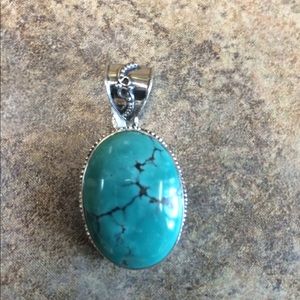 sterling silver pendant with turquoise stone