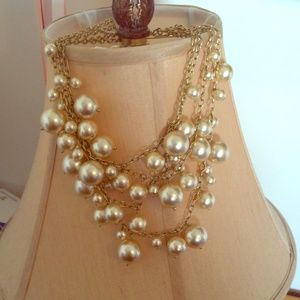 J Crew large faux pearl Statement necklace