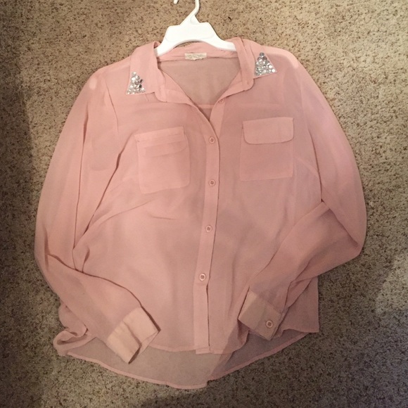 Pink sheer blouse