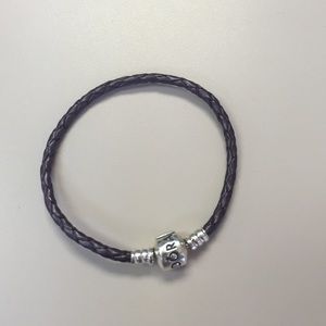 Pandora purple leather bracelet
