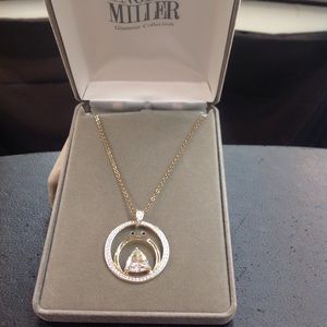 Nolan miller necklace gold plated trillion cz