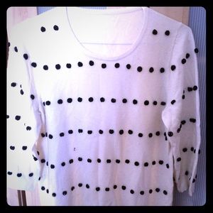 JCrew women's white merino wool blend sweater.