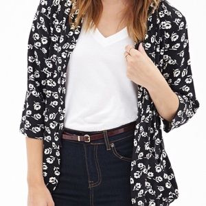 Black and White Flower Kimono from Forever 21