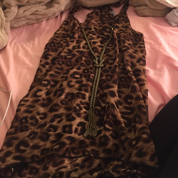 Cheetah Tank w/necklace