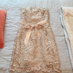 Lace cream formal dress