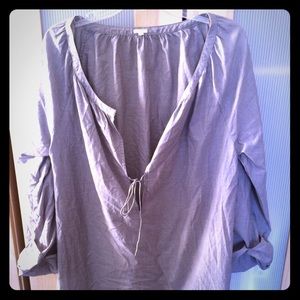 Grey J. Crew linen tunic women's