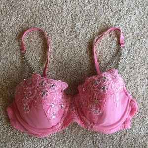 NWOT Victoria's Secret Pink Rhinestone Bra