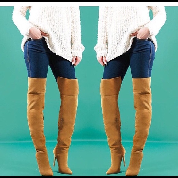 Beautiful knee high camel boots