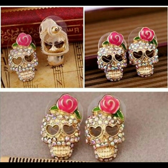 Sugar skull earrings - Picture 2 of 3