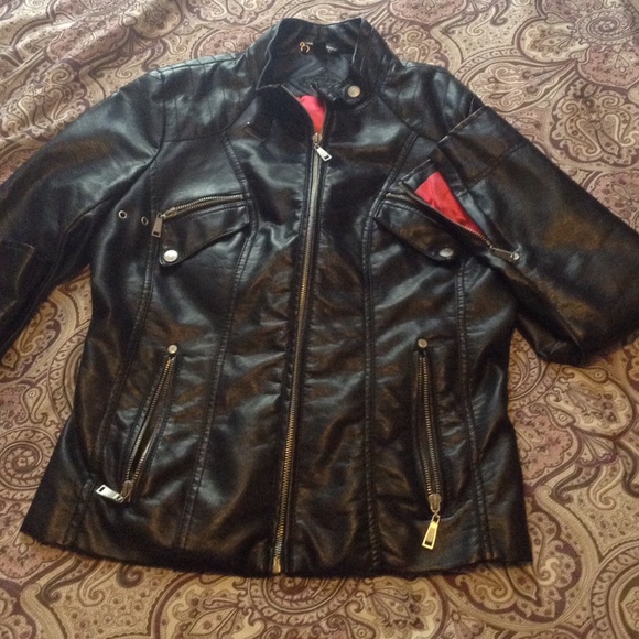 Jou-Jou Faux Leather Moto Jacket