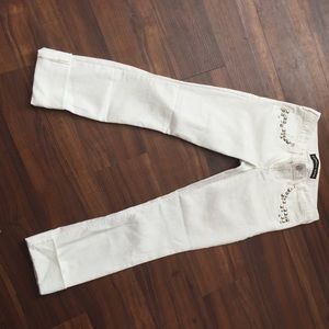White studded cropped Express Jeans