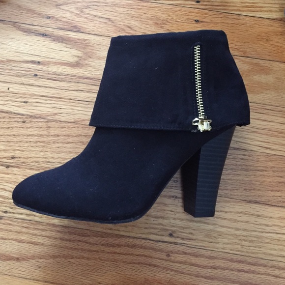 Black suede booties