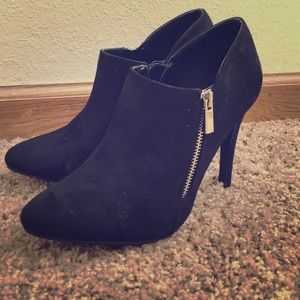 Black suede booties