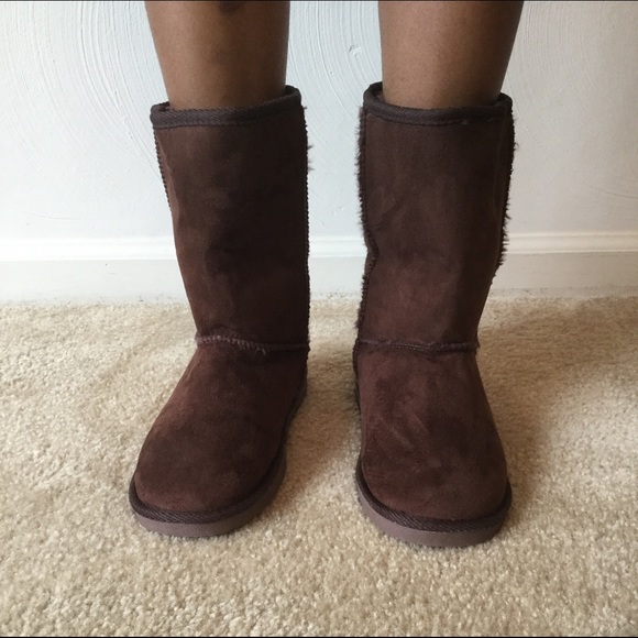 Brown Faux Suede Boots
