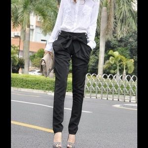 Final price-Tie waist black pant