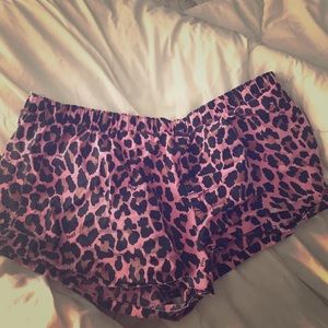 Pink cheetah print pj shorts