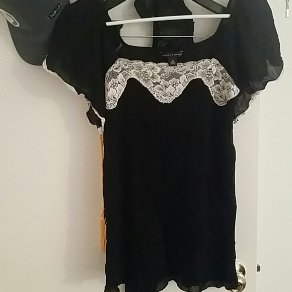 Sheer black and lace top