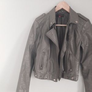Gray leather jacket
