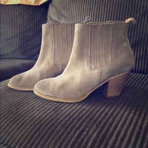 Taupe Tan Suede Booties Ankle Boots