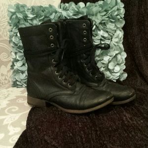 Black combat boots